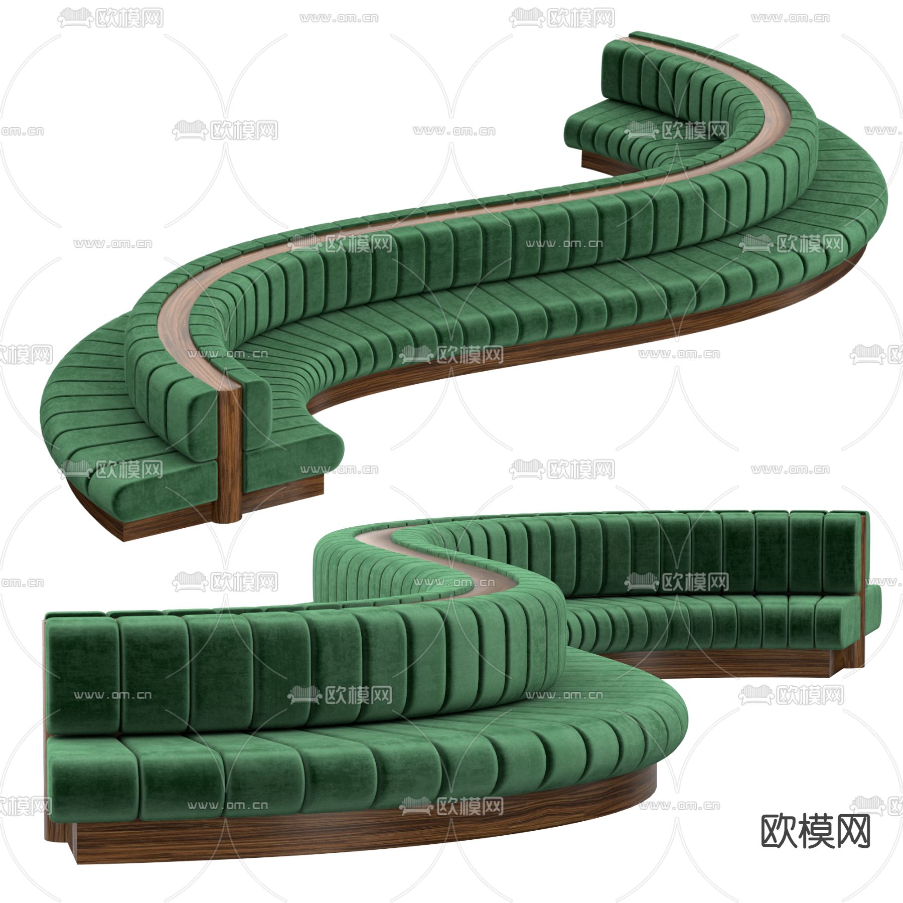 现代弧形公共沙发3d模型下载_ID10002338_3dmax免费模型-欧模网
