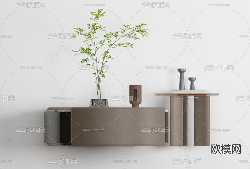 现代子母茶几免费3d模型下载