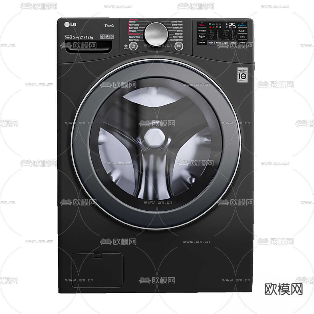 现代滚筒洗衣机3d模型下载（渲染图2）