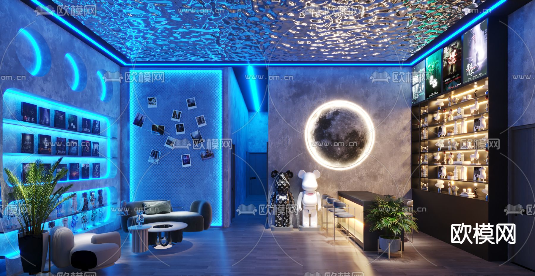 现代剧本杀大厅3d模型下载