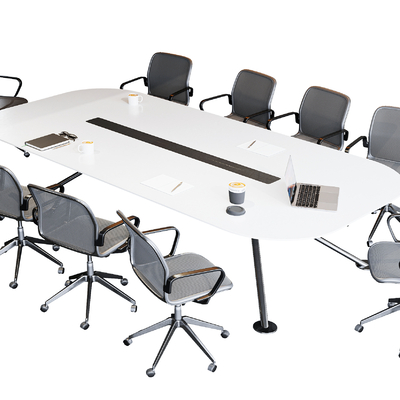  现代会议桌椅su模型 