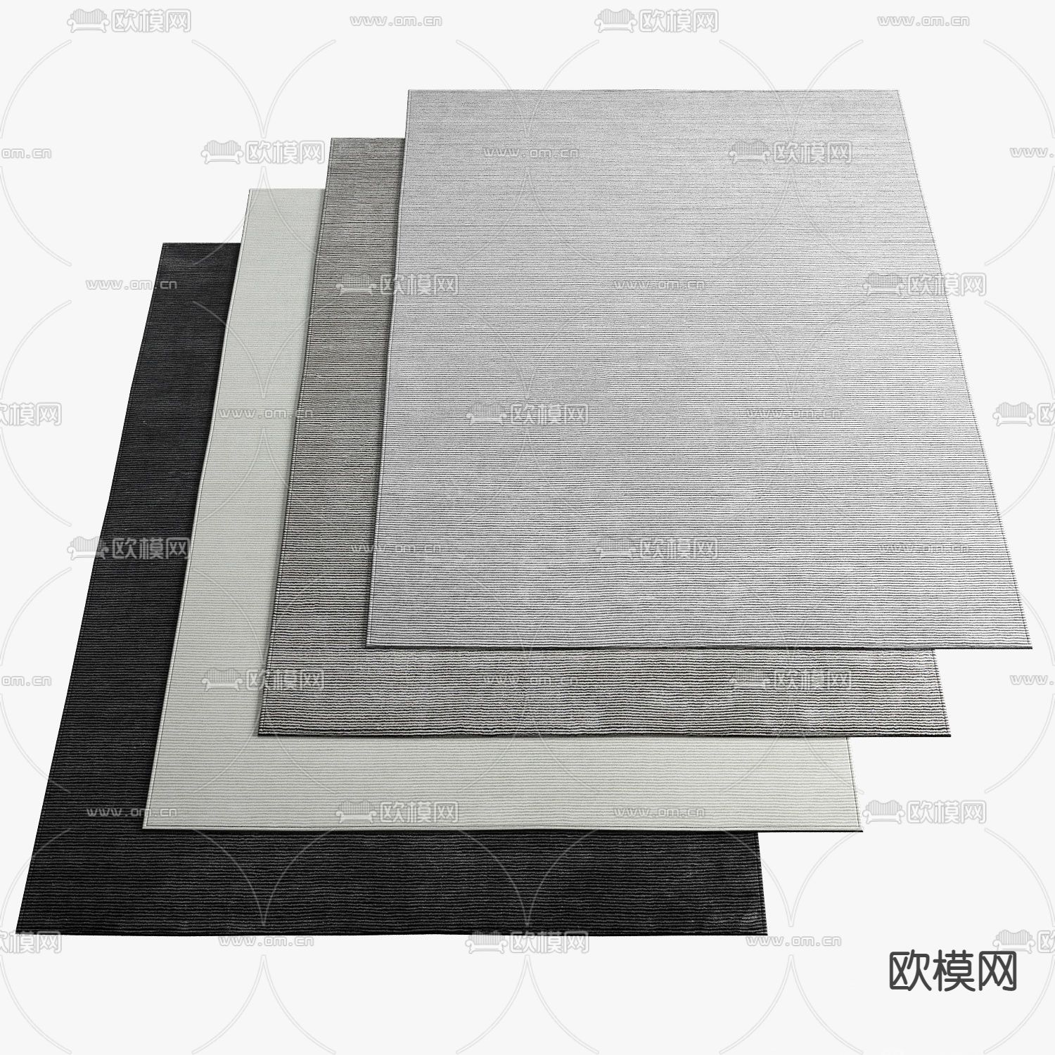 现代长形地毯su模型