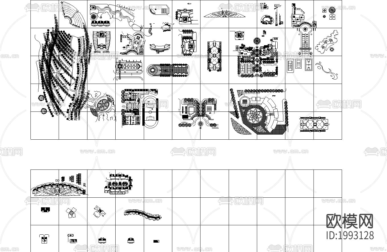 城市花园详细规划设计cad平面图下载（渲染图3）