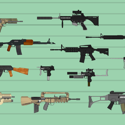  现代枪械武器su模型 