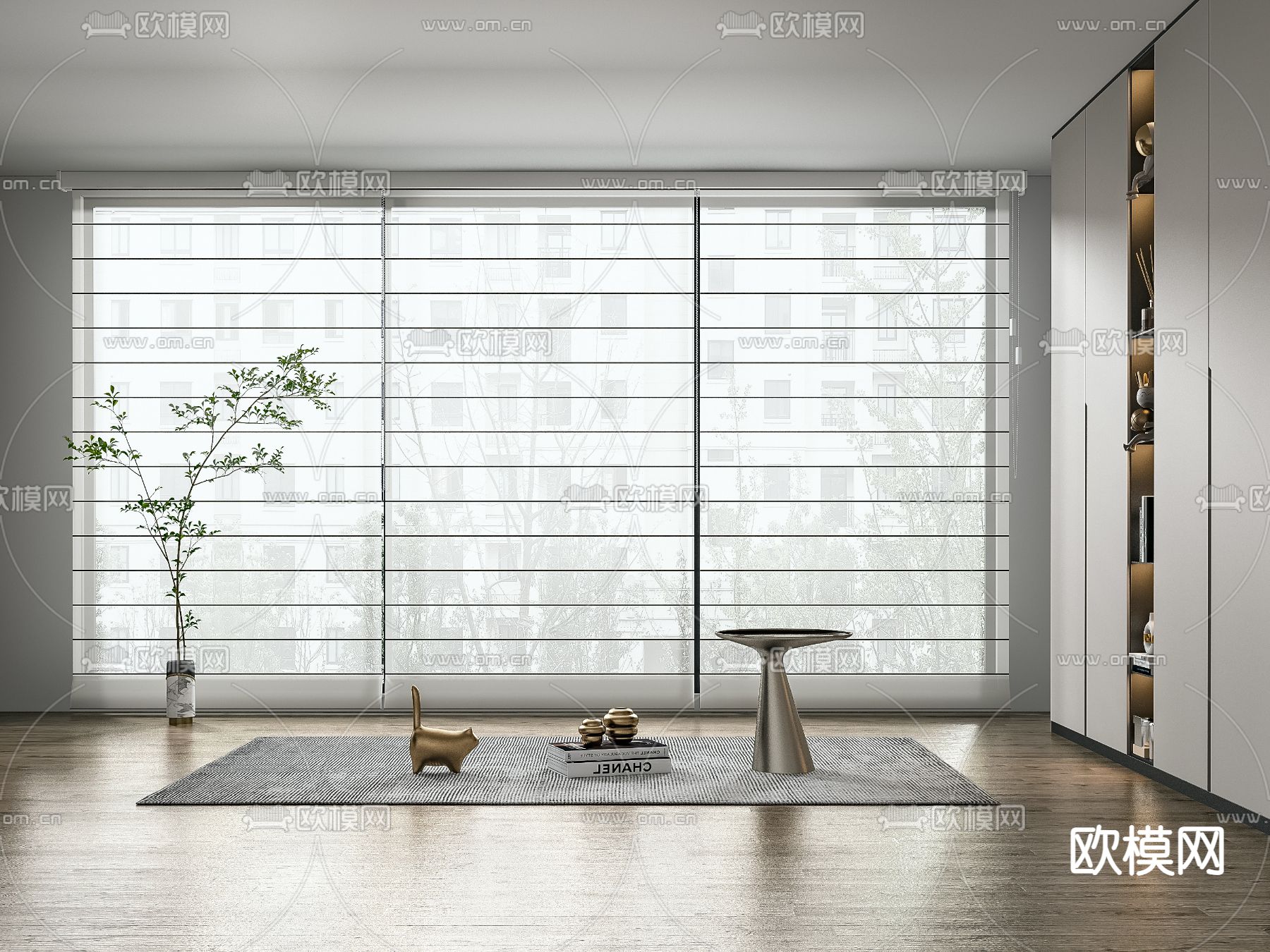 现代百叶窗组合3d模型下载_ID11835699_3dmax免费模型-欧模网