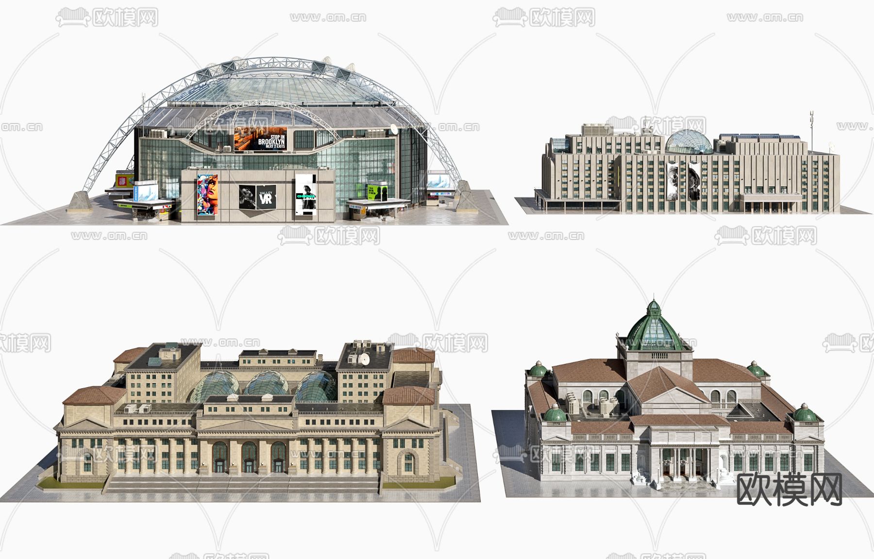 美式建筑办公楼3d模型