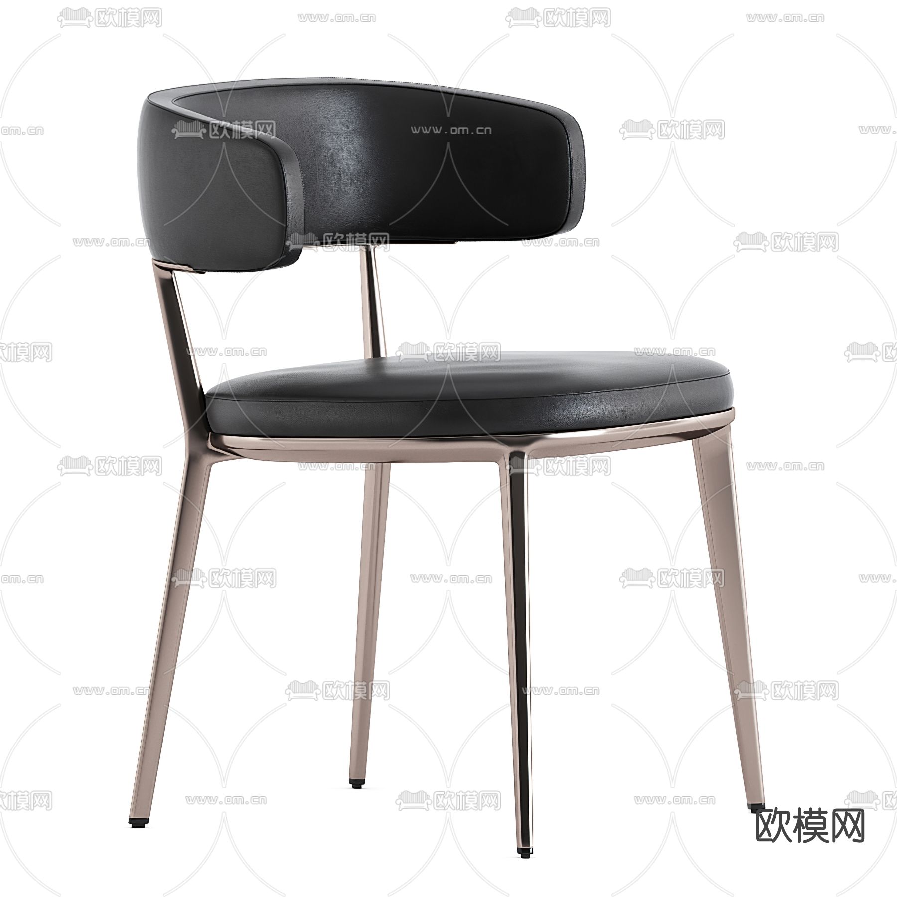 现代皮革单椅免费3d模型下载