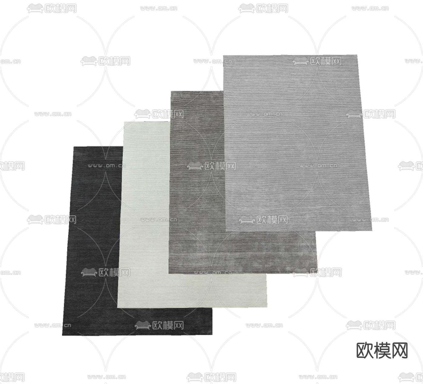 现代长形地毯su模型