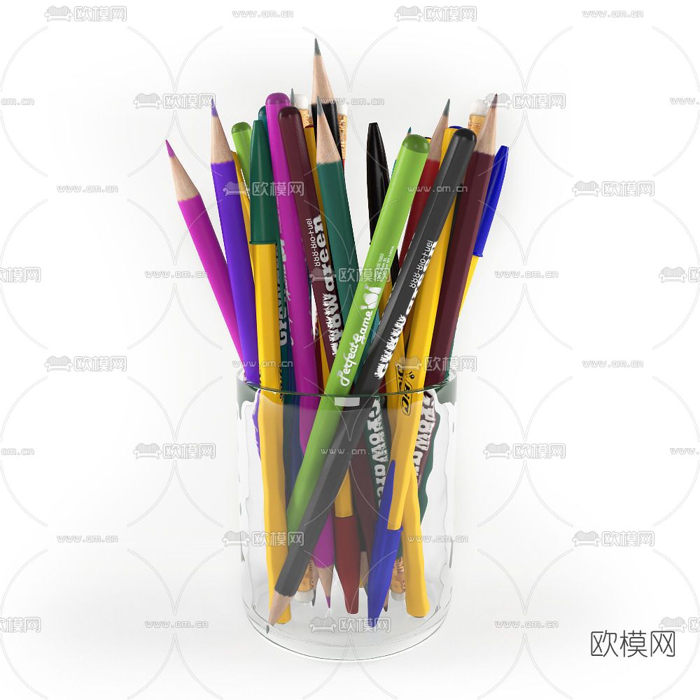 现代笔筒笔免费3d模型下载