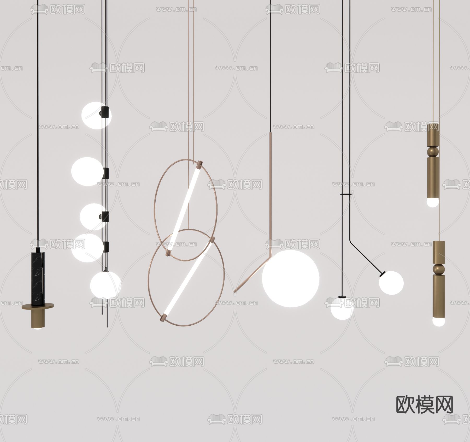 现代吊灯su模型