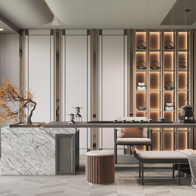 新中式茶水间模型-3dmax模型免费下载-欧模网