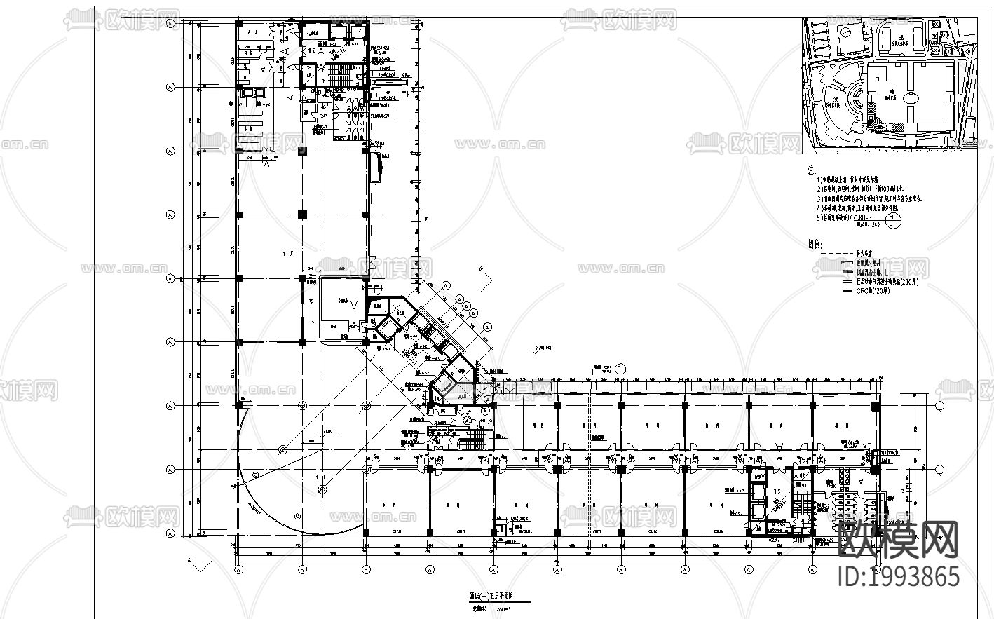 四星级酒店cad平面图下载（渲染图1）