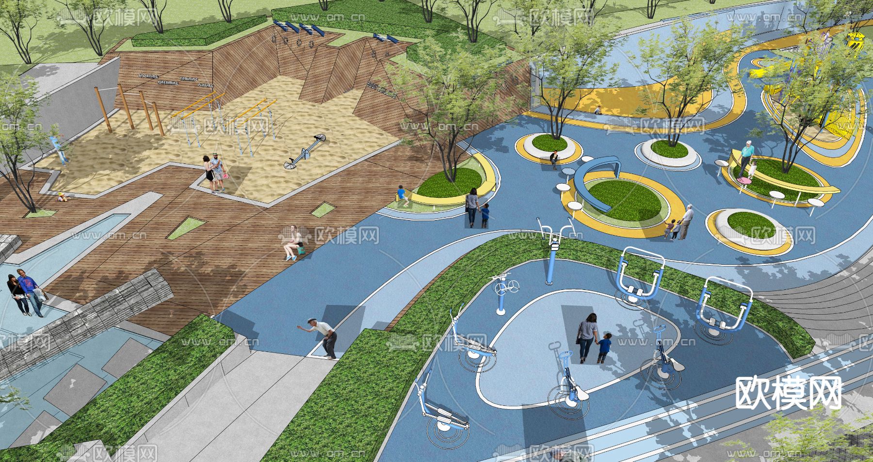 现代儿童游乐区su模型