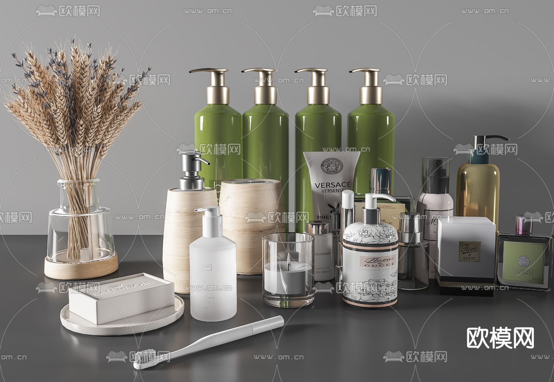 现代洗浴用品3d模型下载