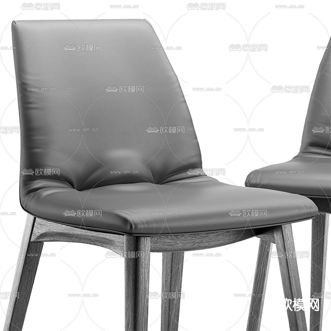 Bonaldo 现代皮革单椅餐椅3d模型下载（渲染图2）