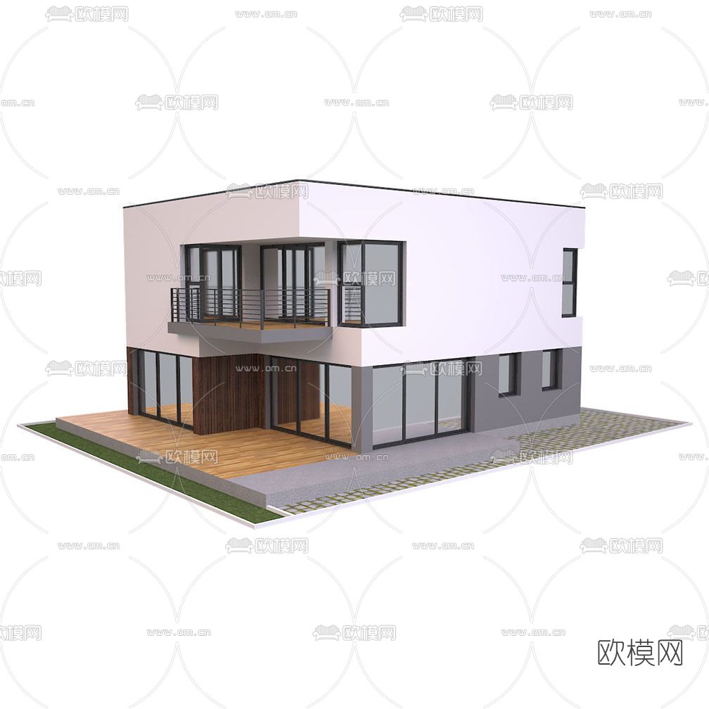 现代独栋别墅外观免费3d模型下载