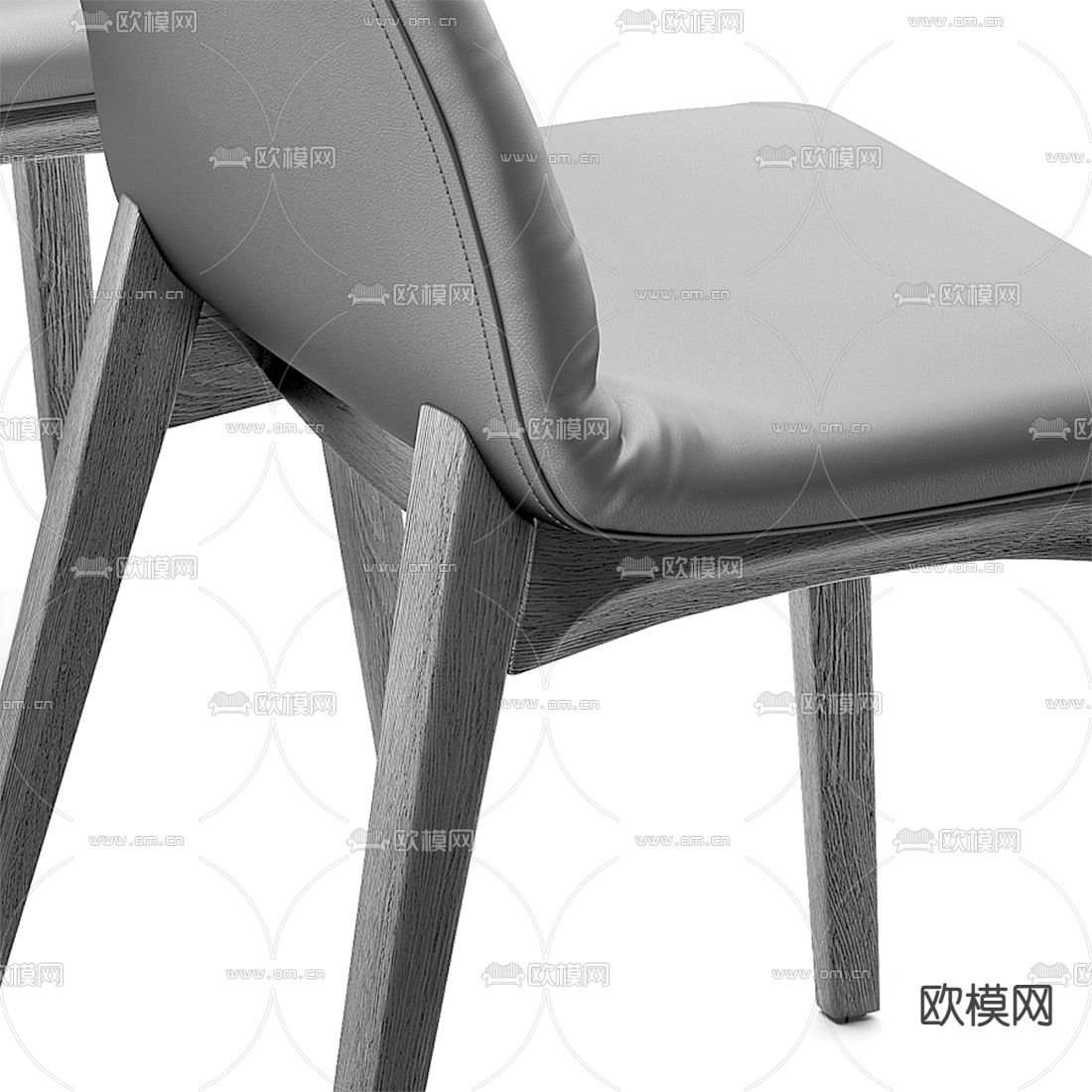 Bonaldo 现代皮革单椅餐椅3d模型下载（渲染图3）