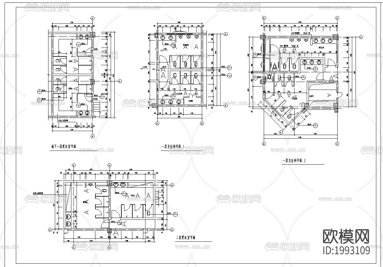 四星级宾馆cad平面图下载（渲染图1）