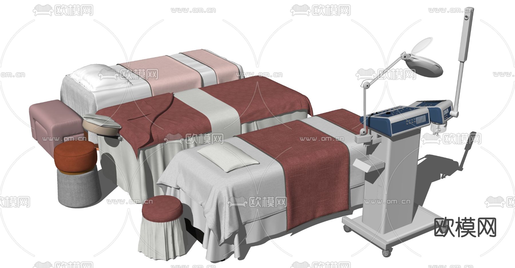 现代按摩床su模型下载