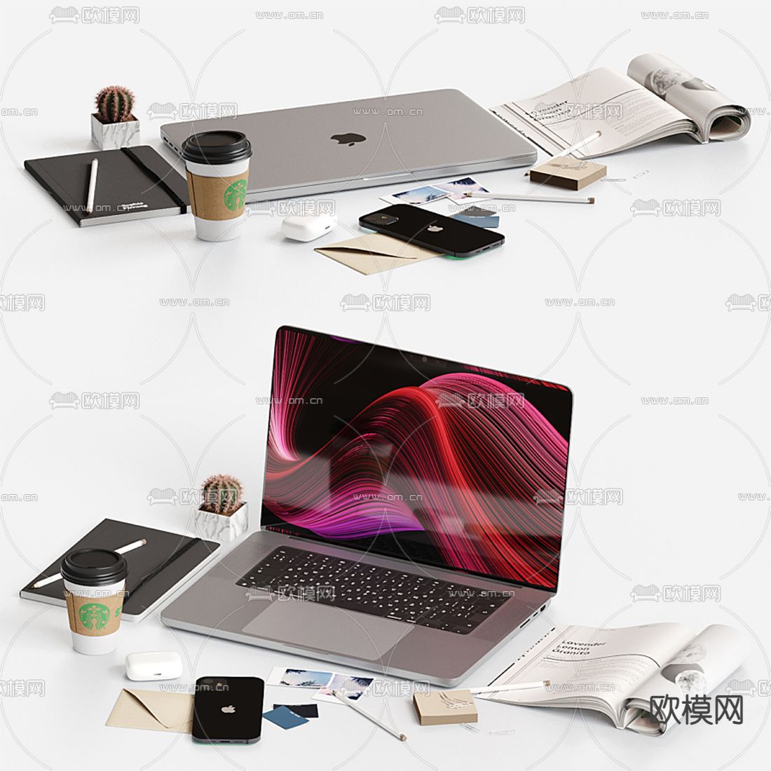 FLOS 笔记本电脑手机3d模型下载