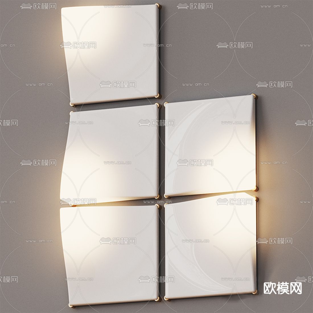 BAXTER 现代时尚白色壁灯3d模型下载（渲染图1）