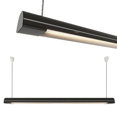  现代办公长条吊灯su模型 