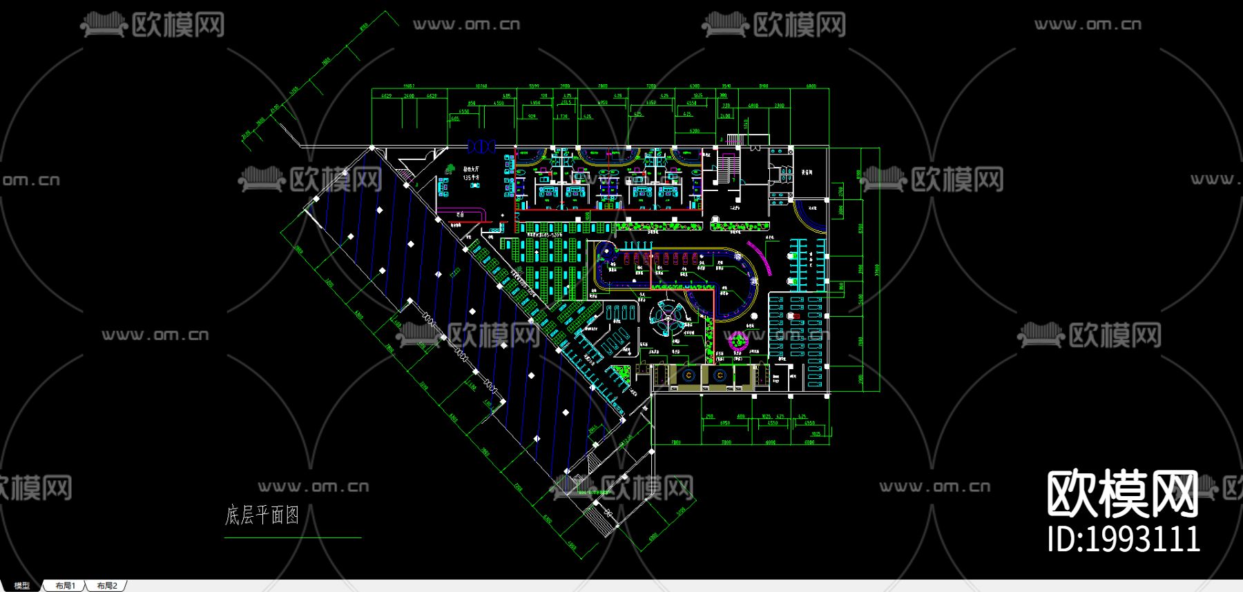 桑拿浴场cad平面图下载