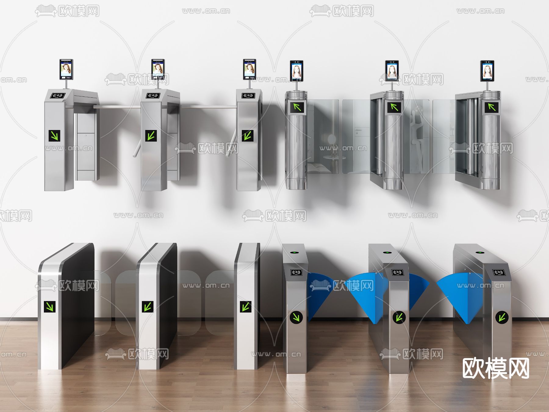 现代自动感应门闸3d模型下载