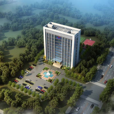 办公楼鸟瞰3d模型