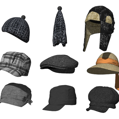  现代帽子服饰鸭舌帽su模型 