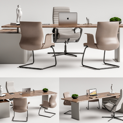 现代办公桌椅su模型