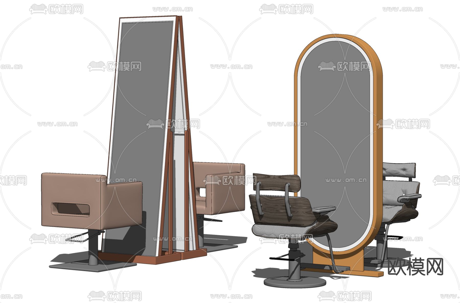 现代理发椅su模型下载