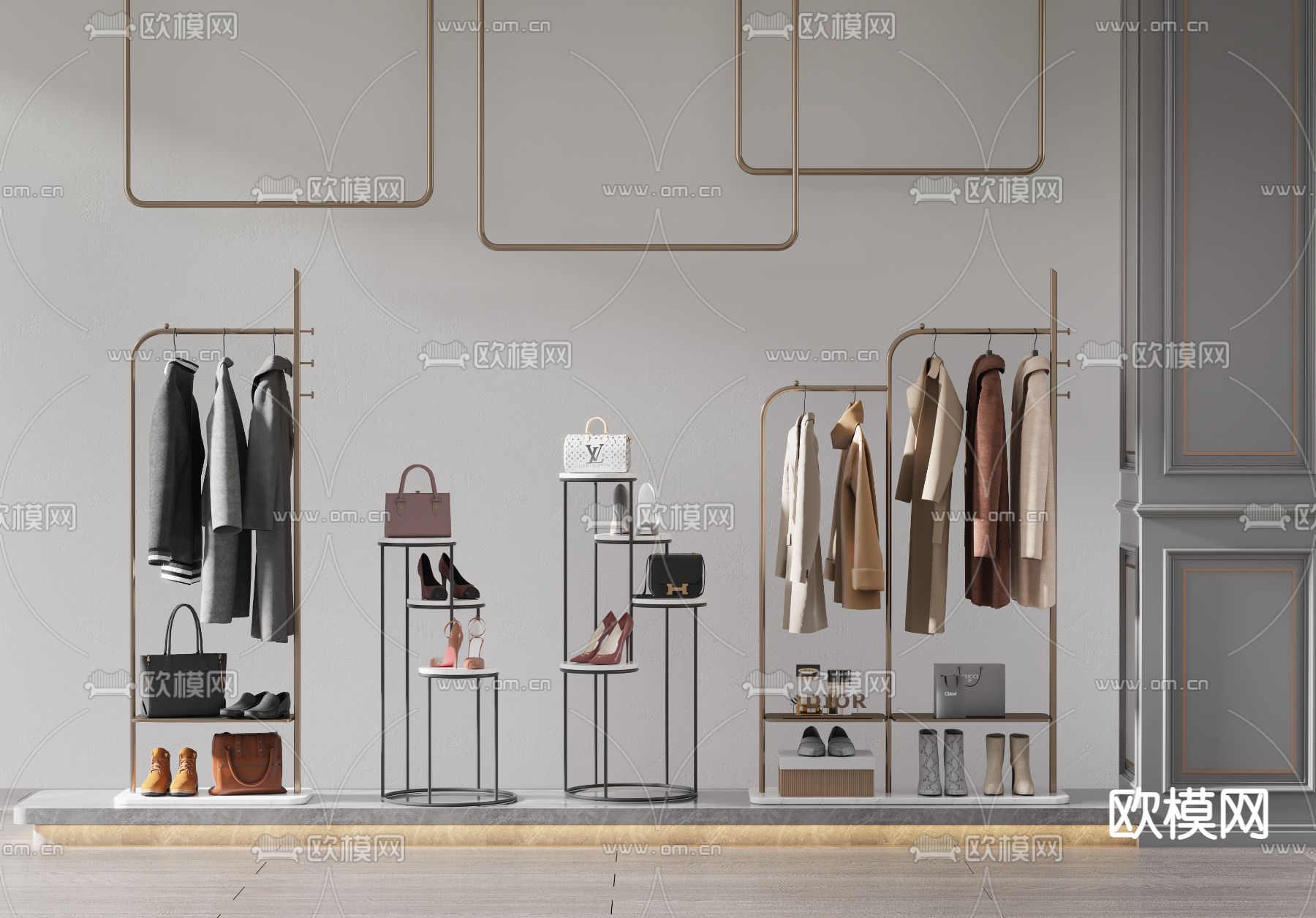 现代衣架服饰3d模型