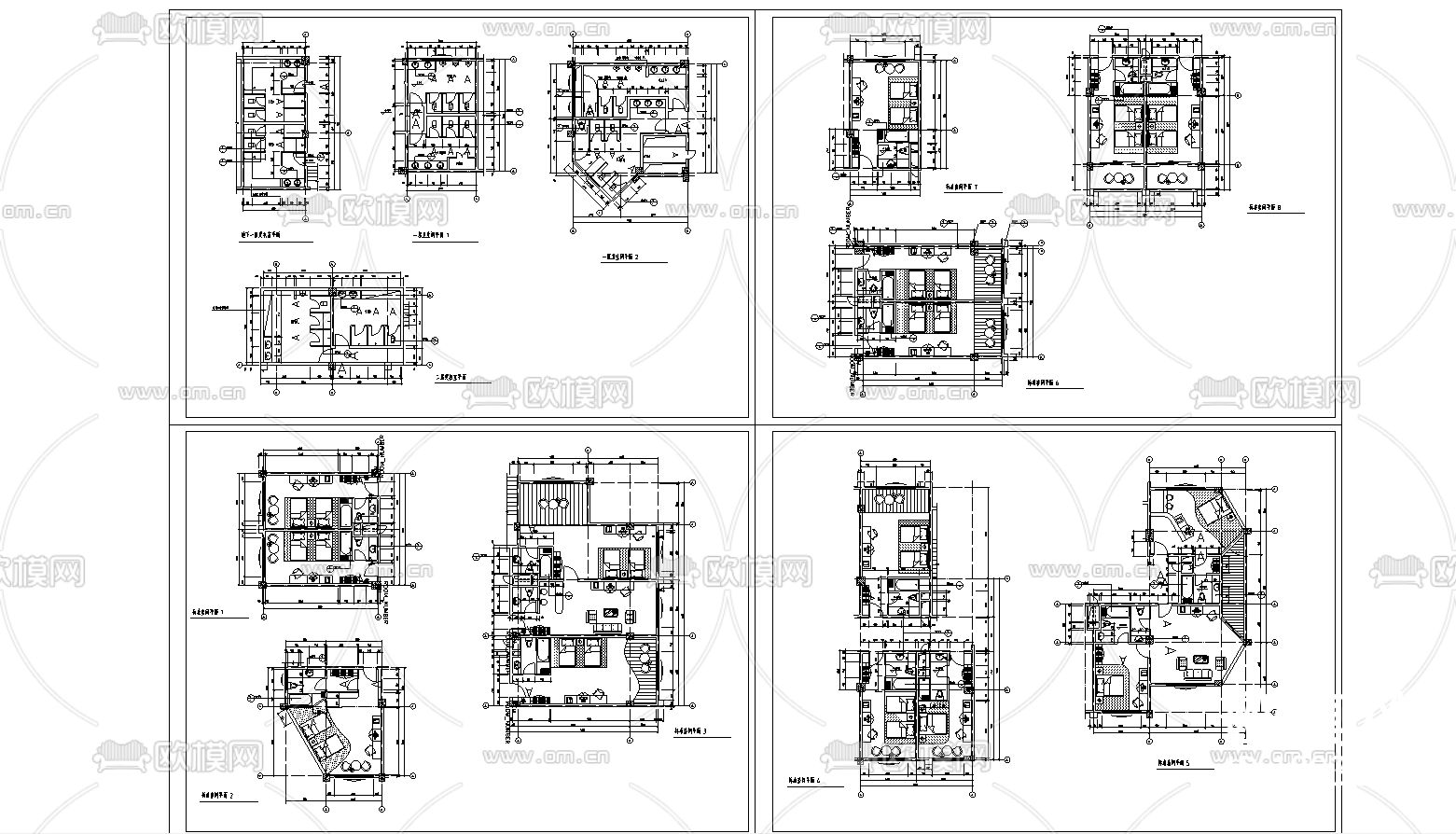 四星级宾馆cad平面图下载（渲染图2）
