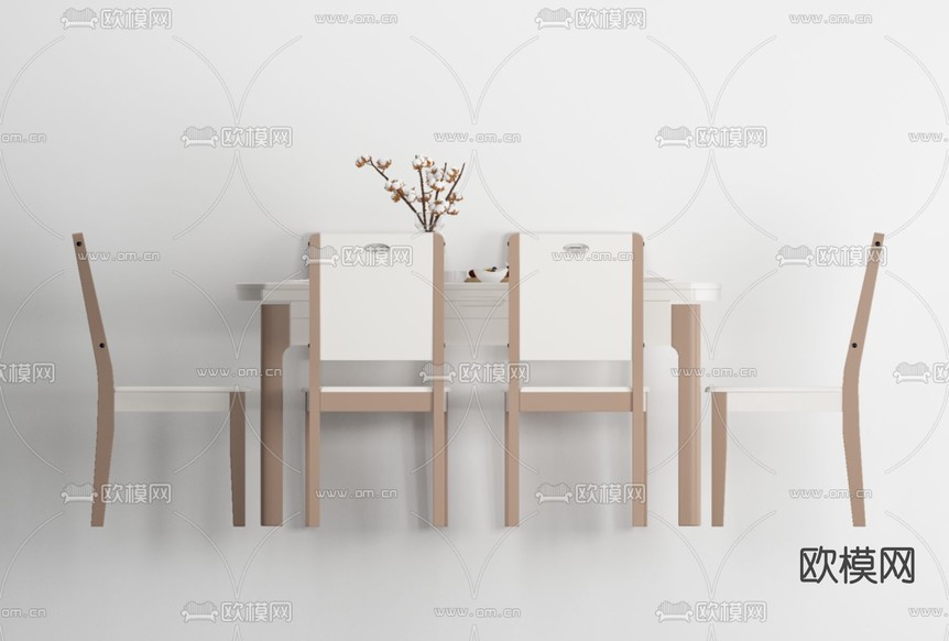 现代餐桌椅免费3d模型下载