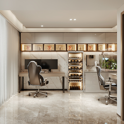  现代电竞室su模型 