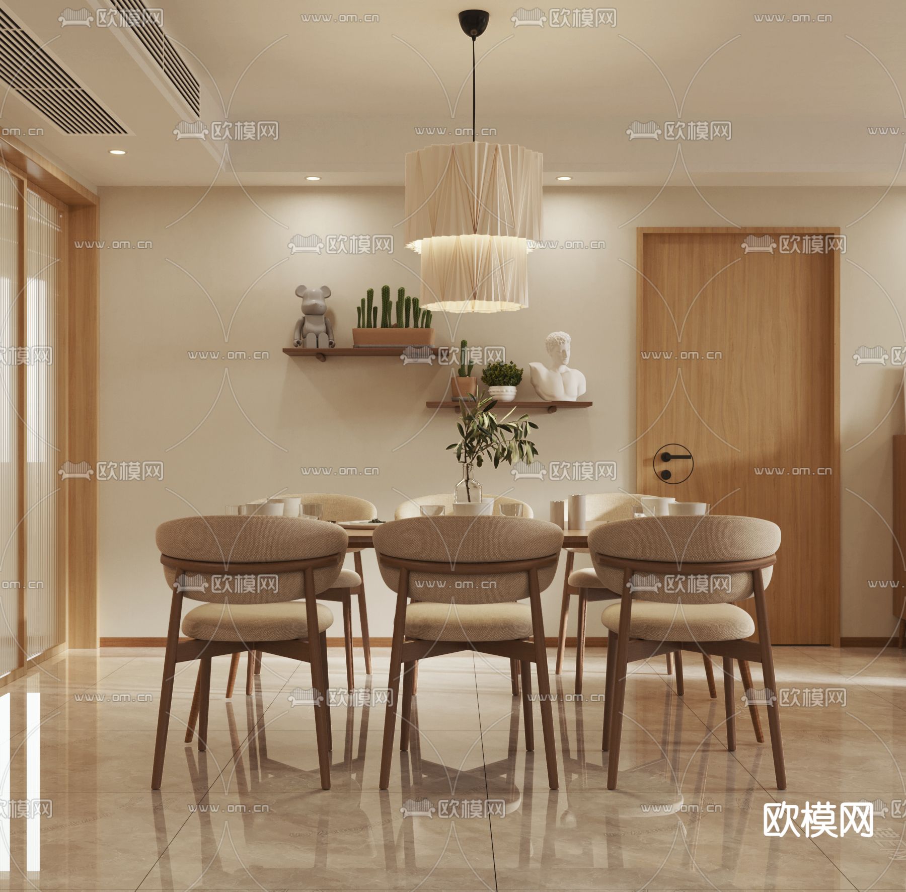北欧客厅餐厅3d模型