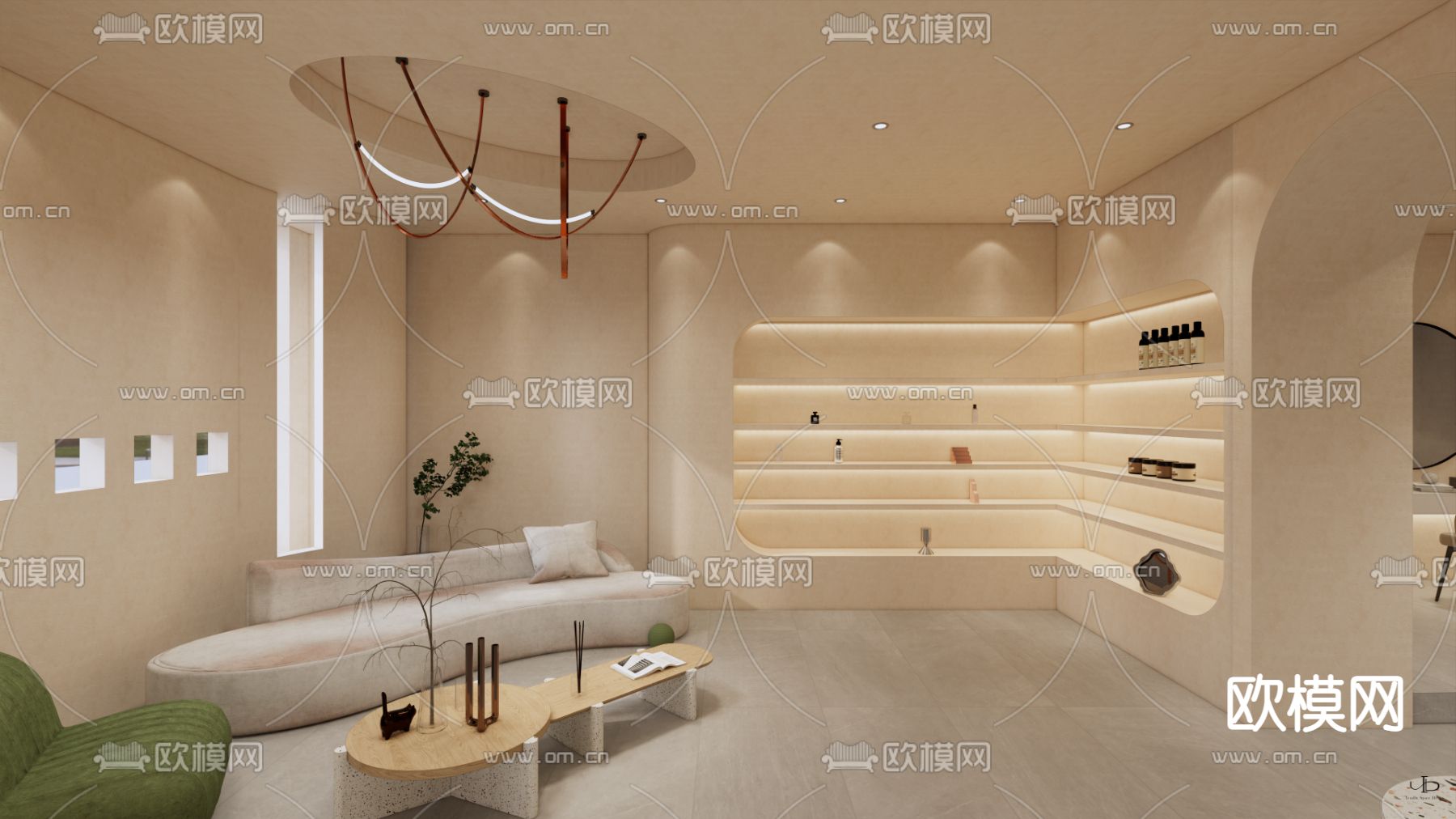 侘寂风SPA护理房su模型下载（渲染图3）