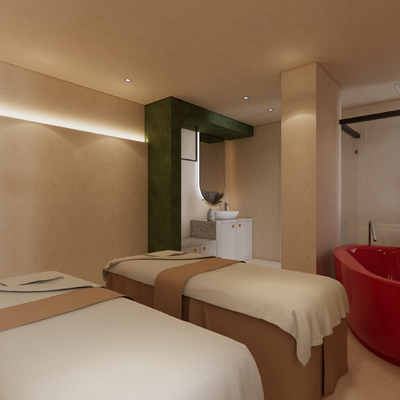  侘寂风SPA护理房su模型 