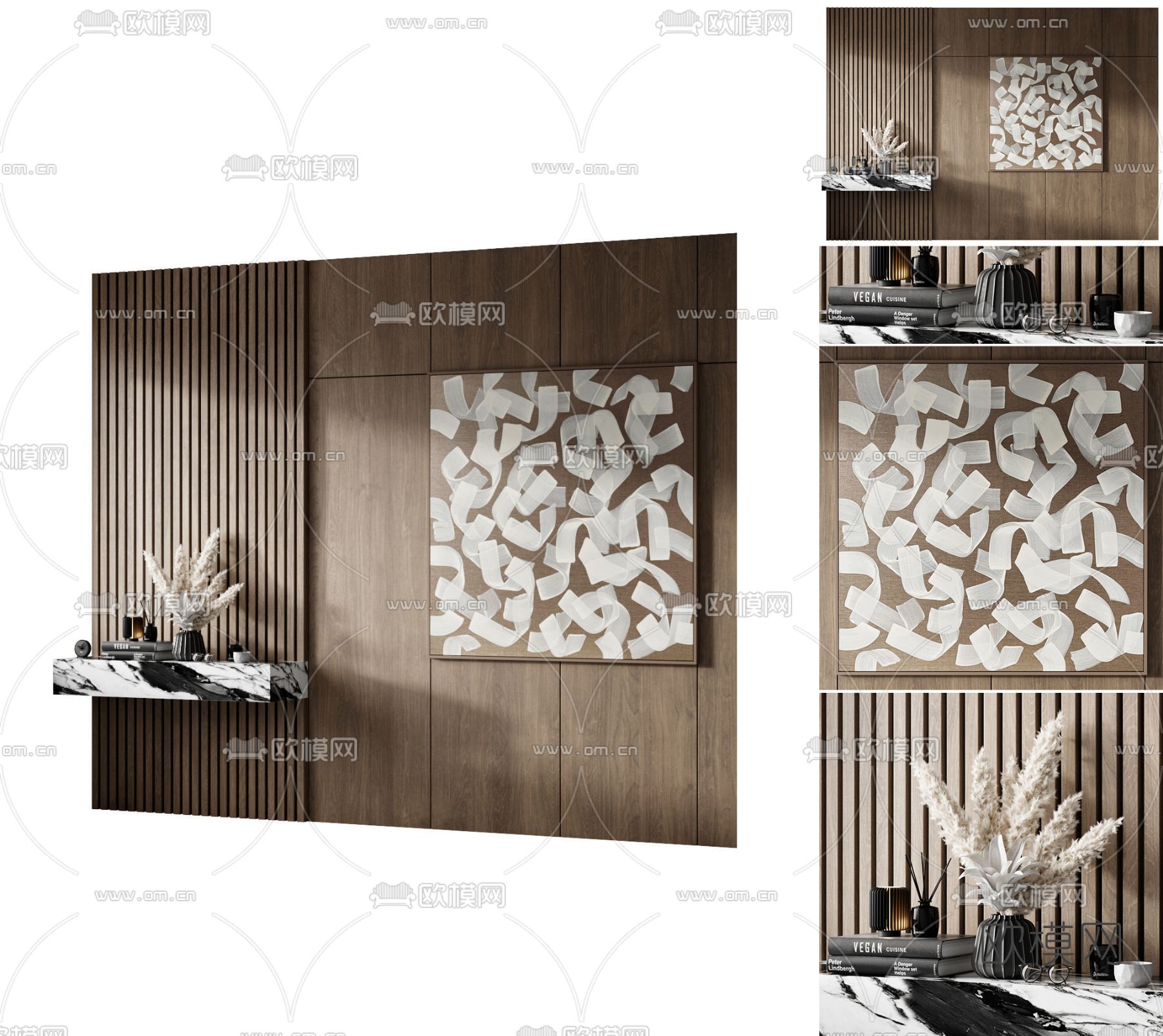 现代装饰背景墙3d模型下载