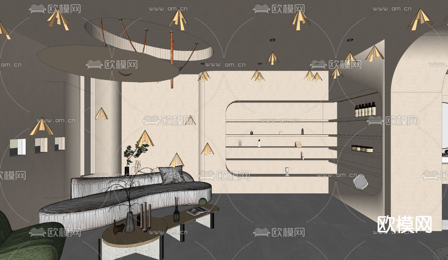 侘寂风SPA护理房su模型下载（渲染图4）