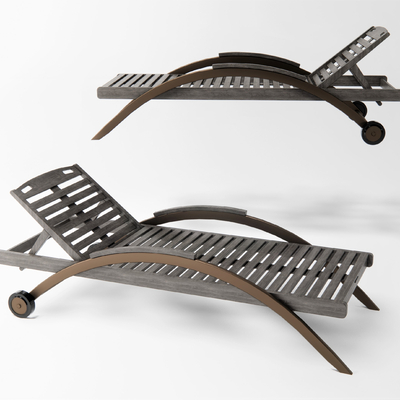  现代实木躺椅su模型 