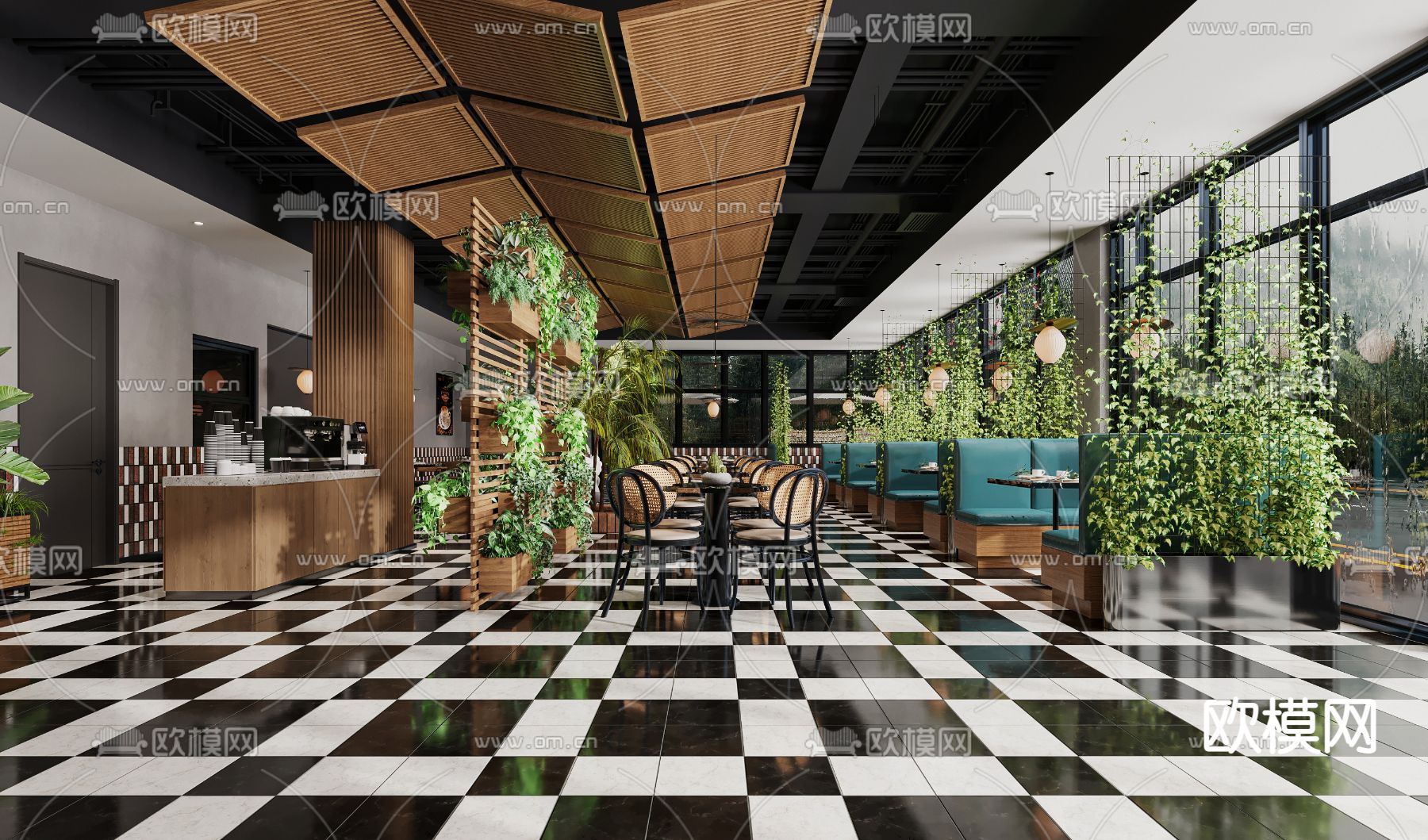 自然风咖啡厅3d模型下载（渲染图4）