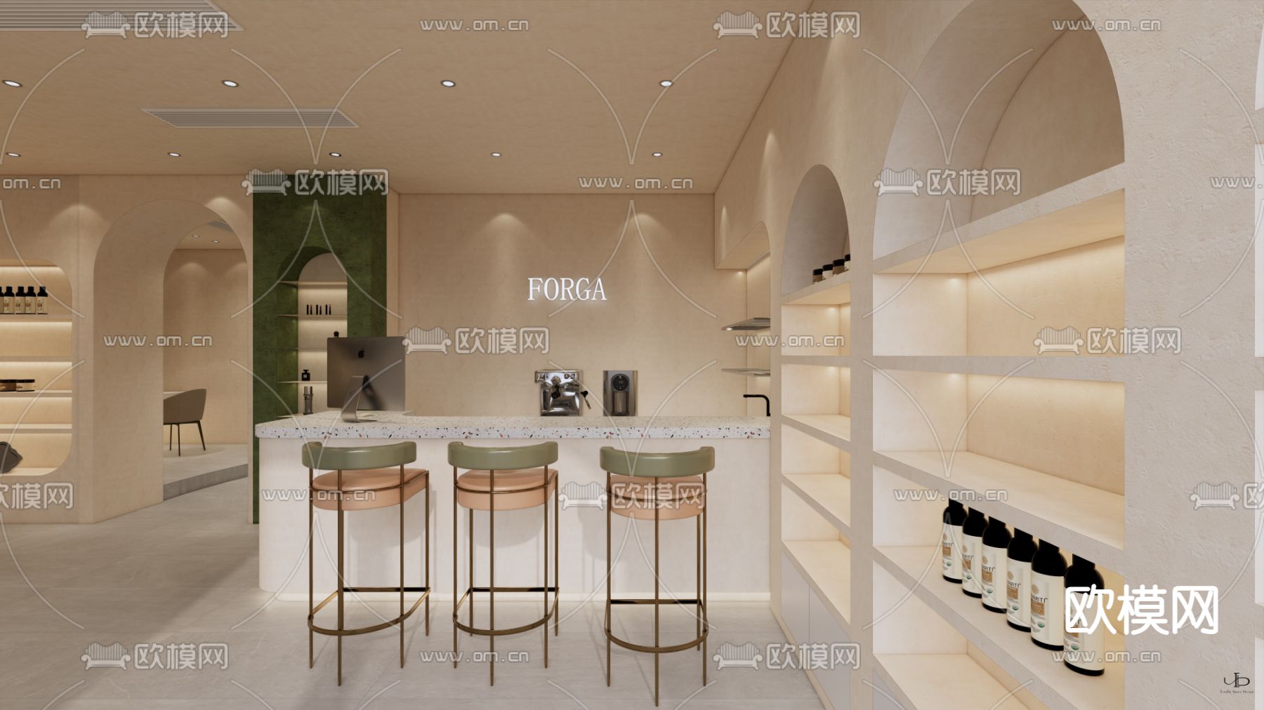 侘寂风SPA护理房su模型下载（渲染图2）