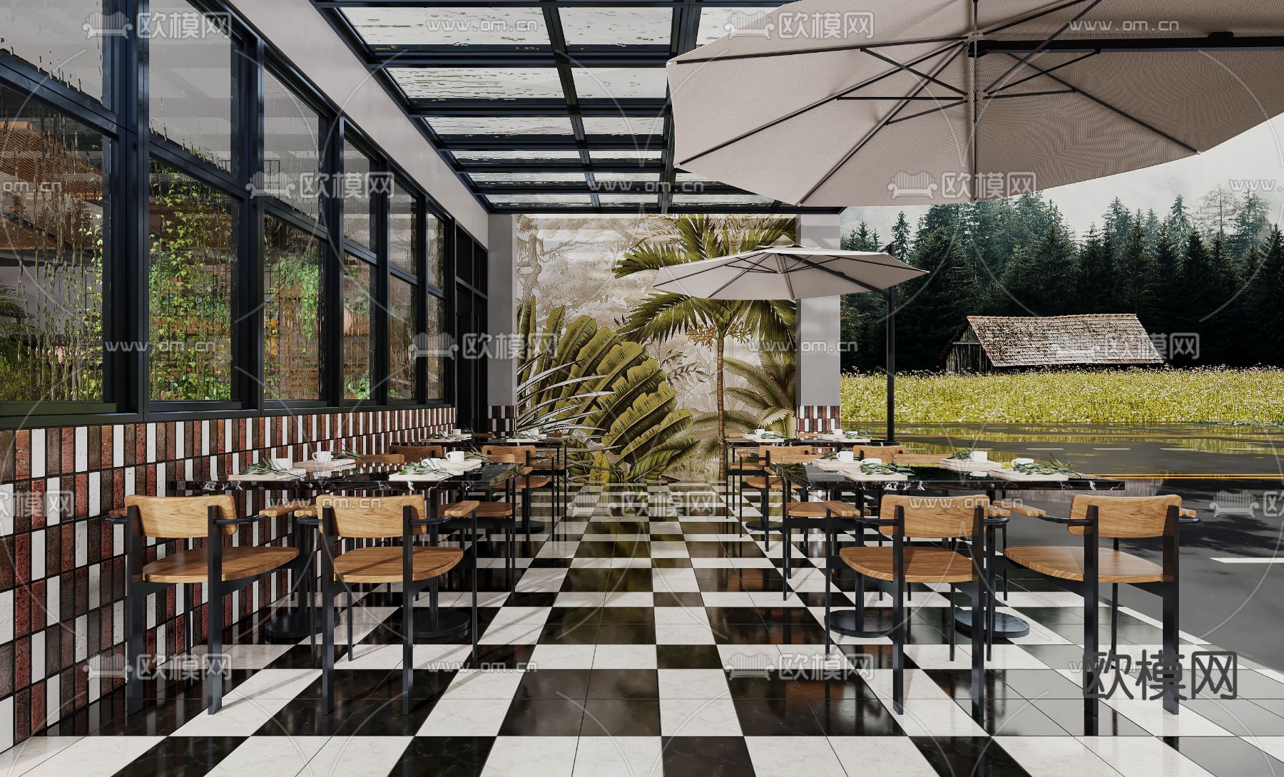 自然风咖啡厅3d模型下载（渲染图3）