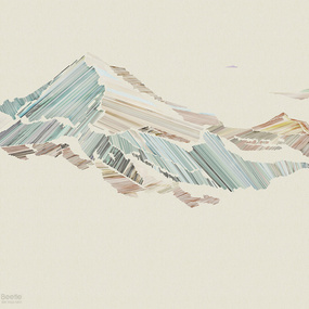 现代简约线条抽象山岳壁纸