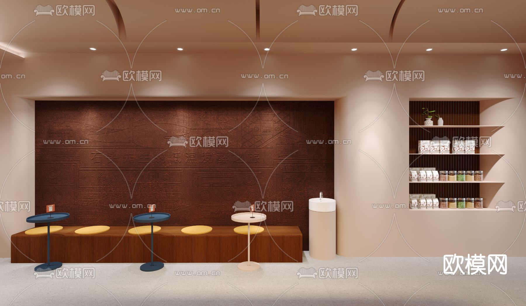 现代面包店烘焙店3d模型下载（渲染图3）