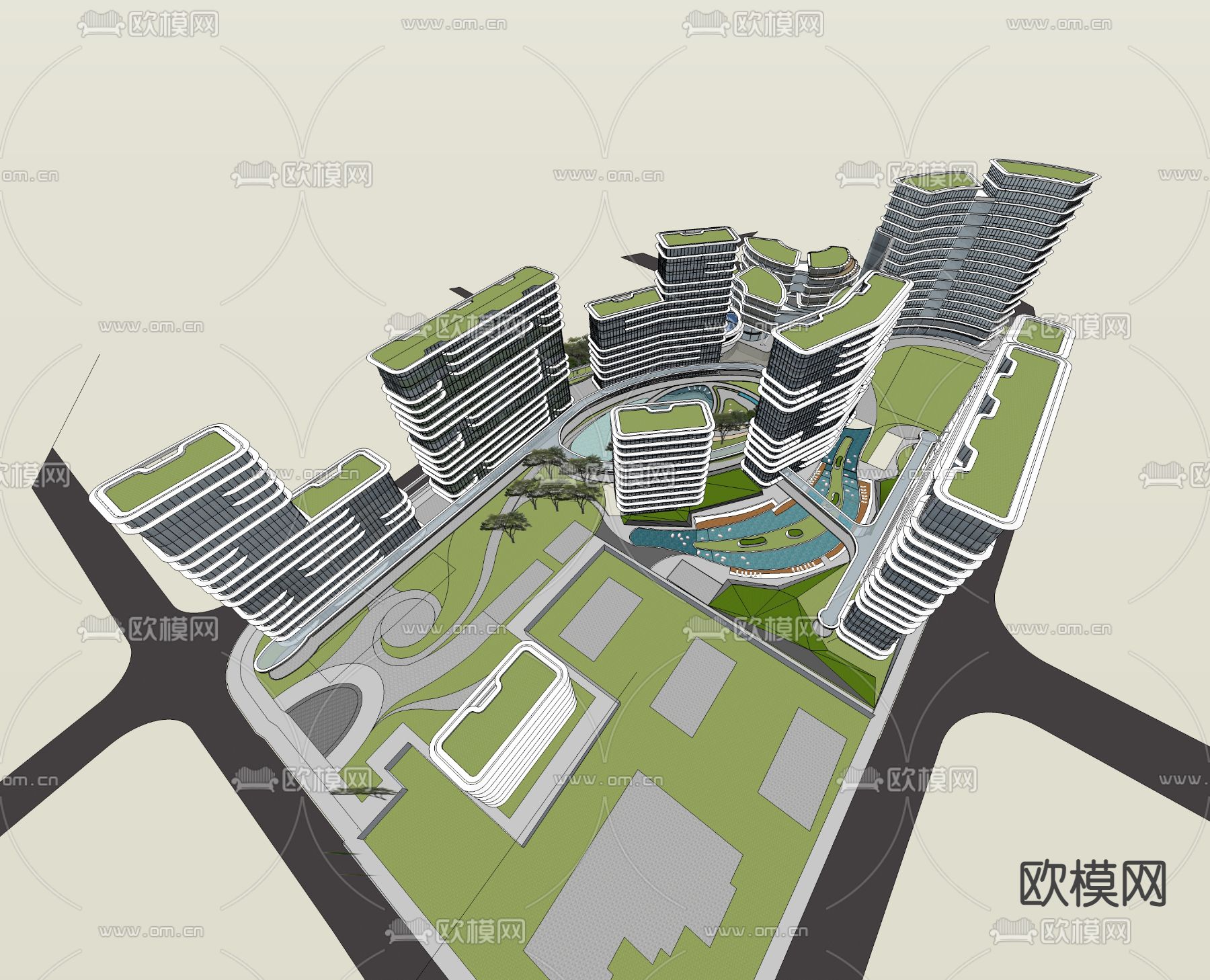 现代酒店su模型下载（渲染图3）