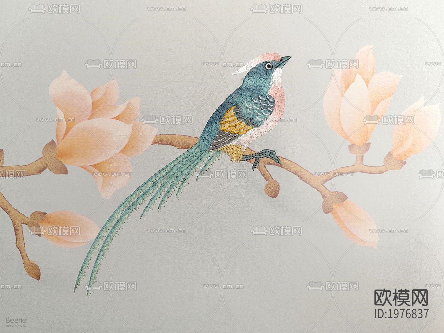新中式古典花枝壁纸