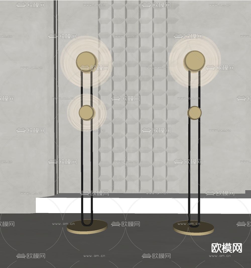 现代金属落地灯su模型